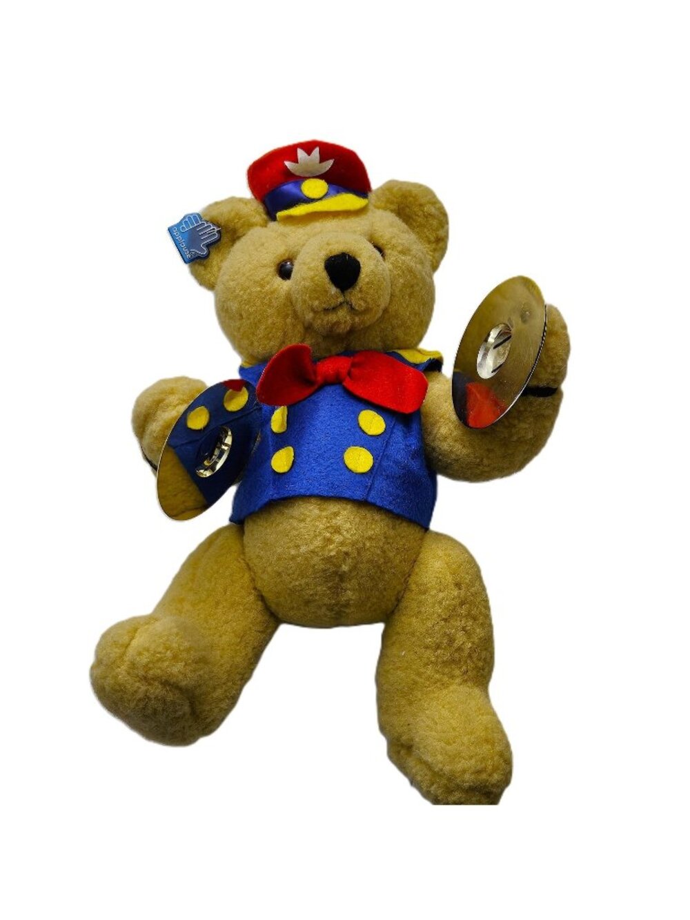 Vintage Applause Bears in Toyland Plush Bear 16” Marching Band Cymbals Jointed